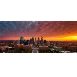 Vibrant Sunset Over Philadelphia Skyline Png 06252024 PNG image