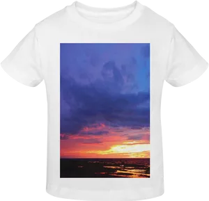 Vibrant_ Sunset_ Sky_ Tshirt_ Design PNG image