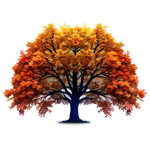 Vibrant Sunset Trees PNG 47