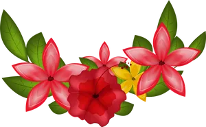 Vibrant Tropical Flowers PNG image