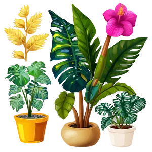Vibrant Tropical Plants PNG 55