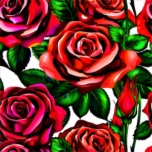 Vibrant Vector Rose Pattern PNG 06292024 PNG