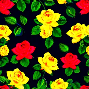Vibrant Vector Rose Pattern PNG Wbr36 PNG
