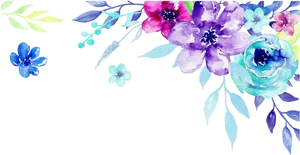 Vibrant Watercolor Floral Arrangement PNG