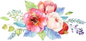 Vibrant Watercolor Floral Arrangement