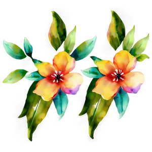 Vibrant Watercolor Floral PNG Yor49