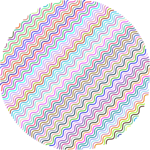 Vibrant Wavy Lines Circle PNG image