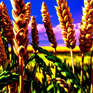 Vibrant Wheat Field Afternoon Png Vtx73 PNG image