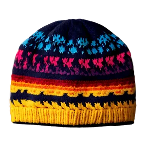 Vibrant Winter Beanie PNG 06122024