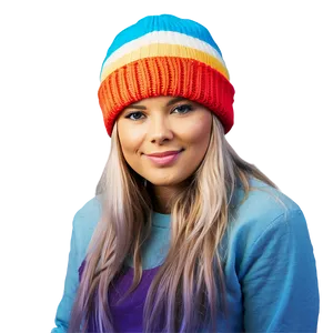Vibrant Winter Beanie PNG Fya