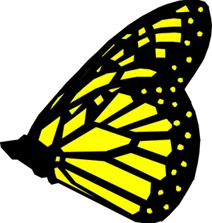 Vibrant Yellow Butterfly Wing Pattern PNG image