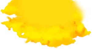 Vibrant Yellow Cartoon Cloud PNG image