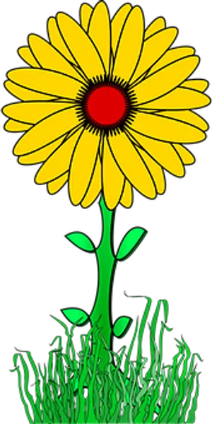Vibrant Yellow Daisy Illustration