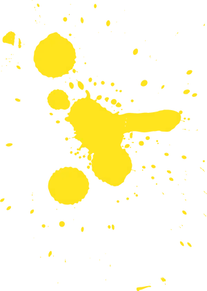 Vibrant Yellow Paint Splashon Black PNG image