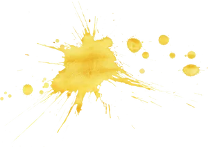 Vibrant Yellow Paint Splatteron Black PNG image