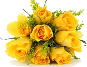 Vibrant Yellow Rose Bouquet PNG image