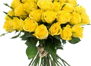 Vibrant Yellow Rose Bouquet PNG image