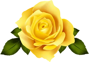 Vibrant Yellow Rose Graphic PNG image