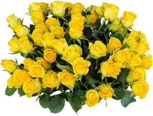 Vibrant Yellow Roses Bouquet PNG image