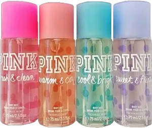 Victoria Secret P I N K Body Mist Collection PNG image