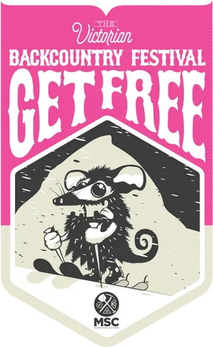 Victorian Backcountry Festival Possum Poster PNG
