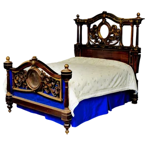 Victorian Bed Vintage PNG Yip4 PNG