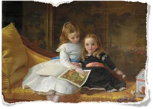 Victorian Children Reading Together