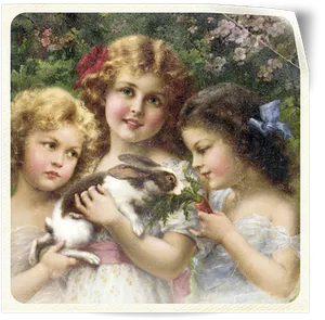 Victorian Childrenwith Rabbit