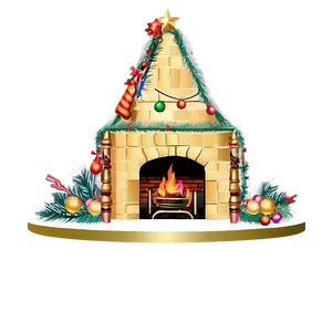 Victorian Christmas Fireplace Png 06262024 PNG image