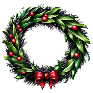 Victorian Christmas Wreath Png 05232024 PNG image