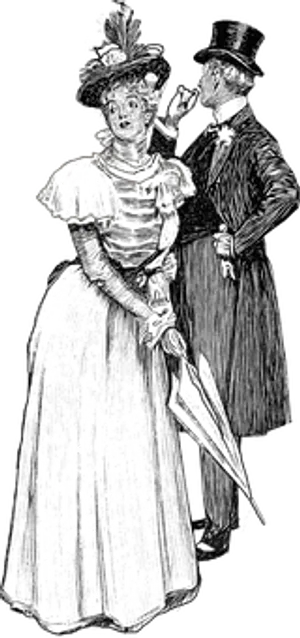 Victorian Era Couple Illustration PNG image