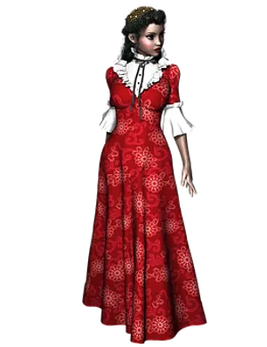 Victorian Era3 D Rendered Woman