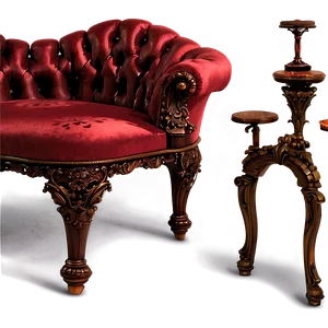 Victorian Furniture Elegance PNG Aeo39