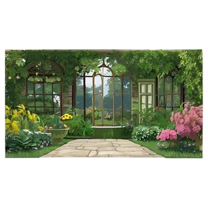 Victorian Garden Scene PNG 06252024 PNG