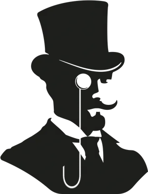 Victorian Gentleman Silhouette PNG image