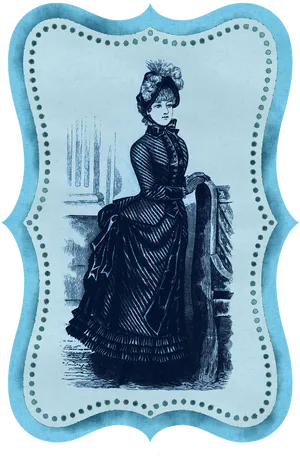 Victorian Lady Elegant Portrait PNG image