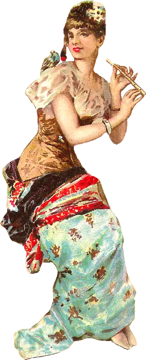 Victorian Ladyin Exotic Costume PNG image