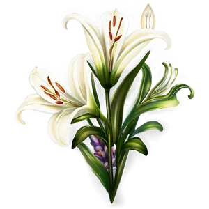 Victorian Lily Decoration Png 80 PNG image