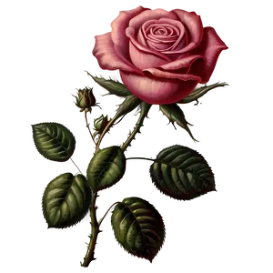 Victorian Rose Print Png Aat PNG image