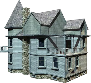 Victorian Style House3 D Model PNG image