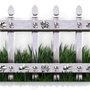 Victorian Style White Fence PNG 06272024