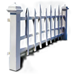 Victorian Style White Fence PNG Cus