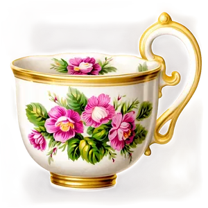 Victorian Tea Cup Grace PNG Tet