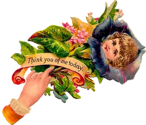 Victorian Thinkof Me Today PNG image