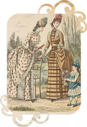 Victorian Womenand Child Illustration