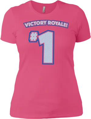 Victory Royale Number One Pink Tshirt PNG image