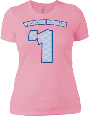 Victory Royale Number One Pink Tshirt PNG