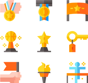 Victoryand Achievement Icons PNG image