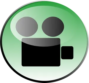 Video Camera Icon Green Background