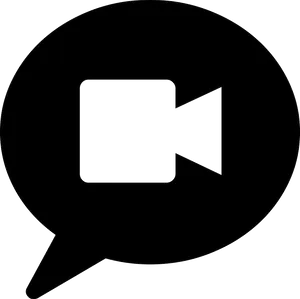 Video Chat Icon Black Background PNG